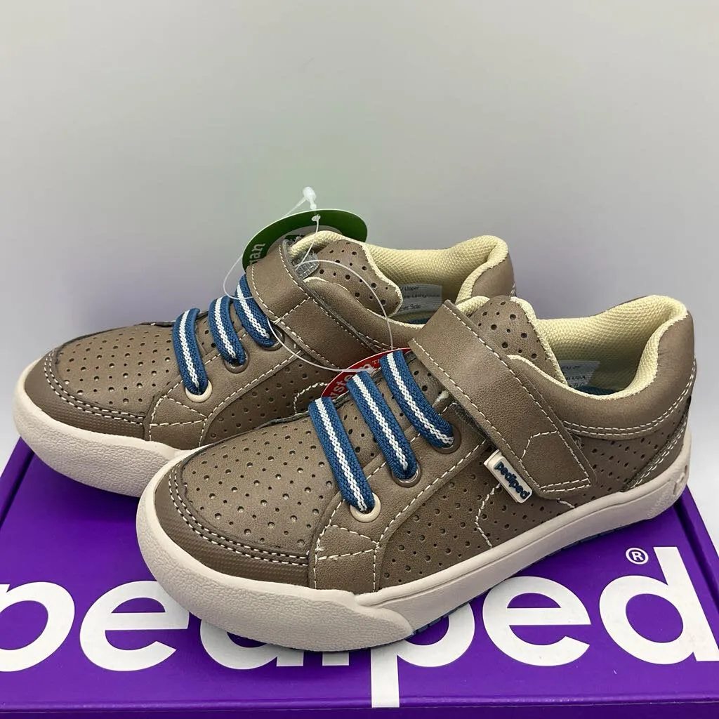 Size 8.5: Pediped Dani/TAUPE Velcro Vegan Shoes NEW